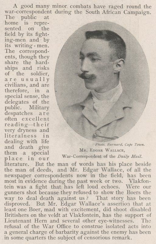 Pan Edgar Wallace, korespondent wojenny Daily Mail autorstwa English Photographer