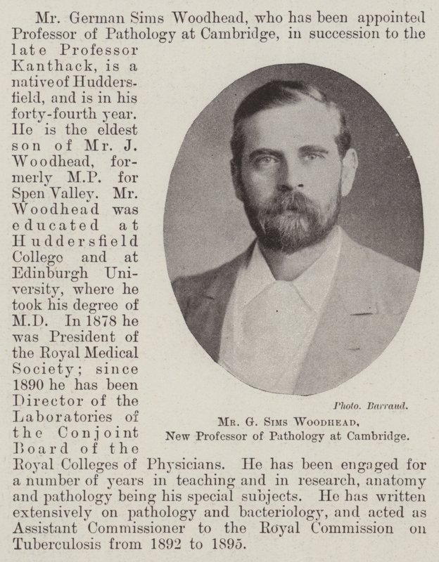 Pan G Sims Woodhead, nowy profesor patologii w Cambridge autorstwa English Photographer