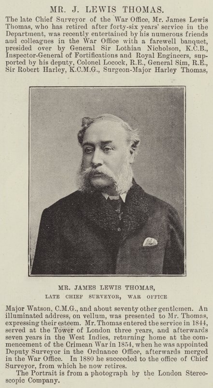 Pan James Lewis Thomas, nieżyjący już Główny Geodeta, Biuro Wojny autorstwa English Photographer