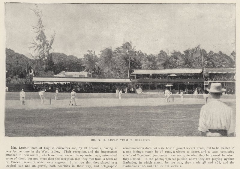 Mr R S Lucass Team vs Barbados, krykiet autorstwa English Photographer