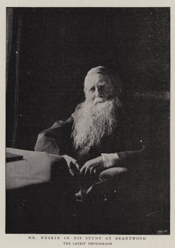 Pan Ruskin w swoim gabinecie w Brantwood autorstwa English Photographer