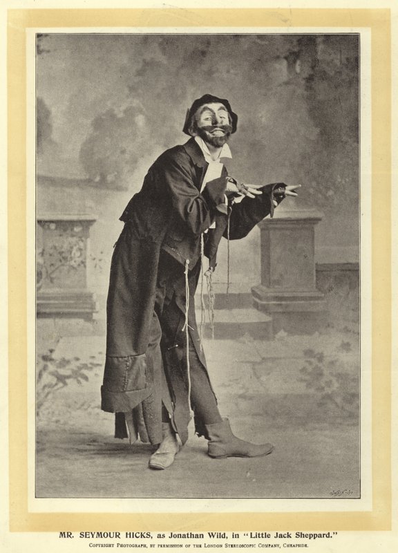 Pan Seymour Hicks, jako Jonathan Wild, w Little Jack Sheppard autorstwa English Photographer