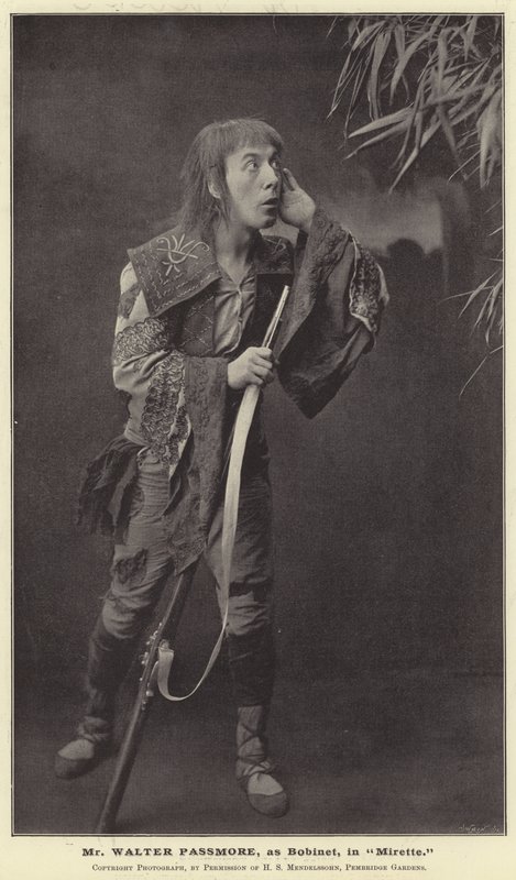 Pan Walter Passmore, jako Bobinet, w Mirette autorstwa English Photographer