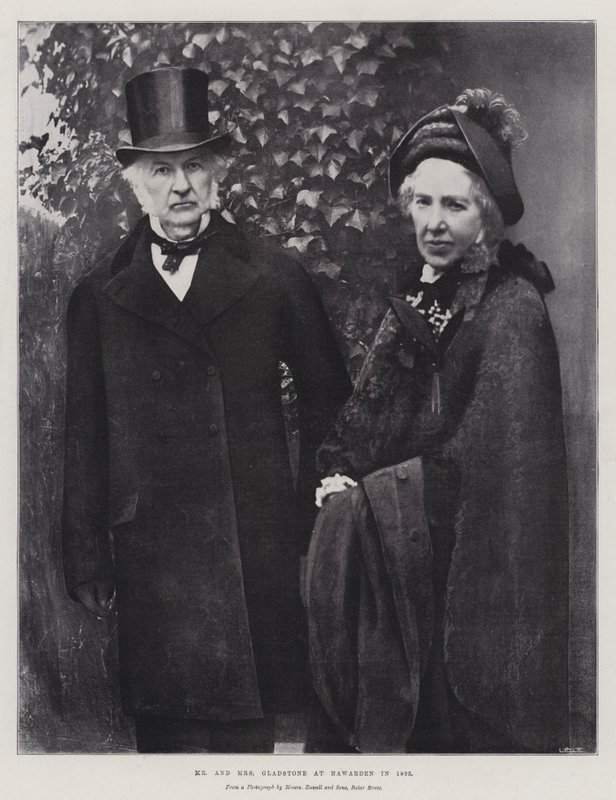 Pan i pani Gladstone w Hawarden w 1895 r. autorstwa English Photographer
