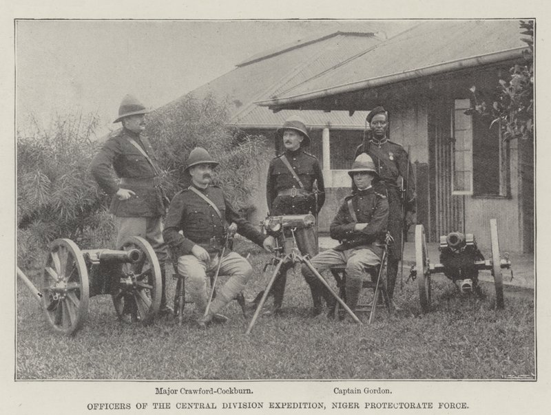 Oficerowie Ekspedycji Dywizji Centralnej Sił Protektoratu Nigru autorstwa English Photographer