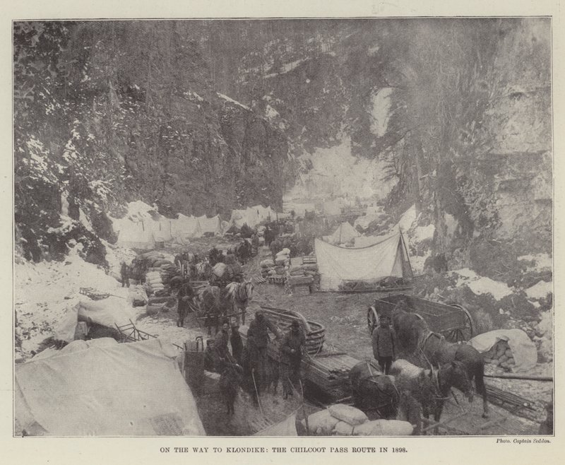 W drodze do Klondike, Chilkoot Pass Route w 1898 r. autorstwa English Photographer