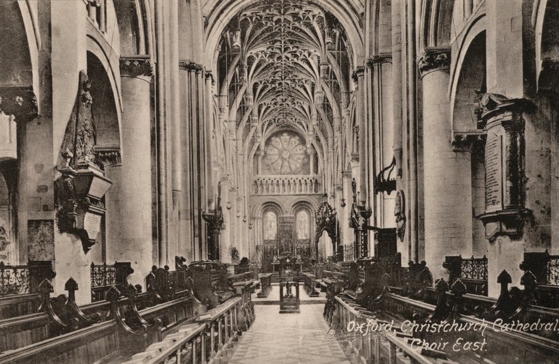 Oxford, Katedra Christchurch, Chór Wschodni (zdjęcie czarno-białe) autorstwa English Photographer