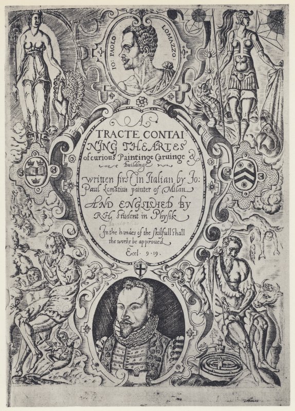 P Lomazzo, A Tracte containing the Artes of Cureous Paintinge, Tr R Haydock, J Barnes, Oxford 1598 (zdjęcie czarno-białe) autorstwa English Photographer