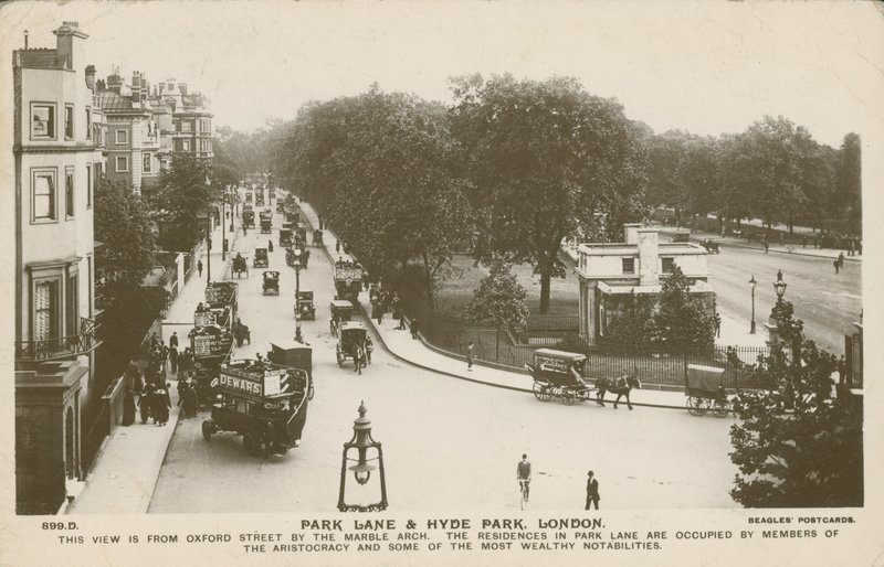 Park Lane i Hyde Park, Londyn autorstwa English Photographer