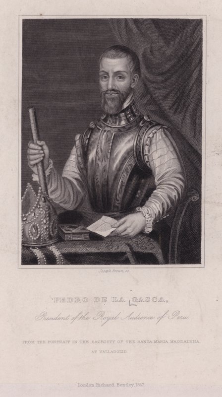 Pedro de la Gasca, hiszpański biskup, dyplomata i drugi wicekról Peru (zdjęcie czarno-białe) autorstwa English Photographer