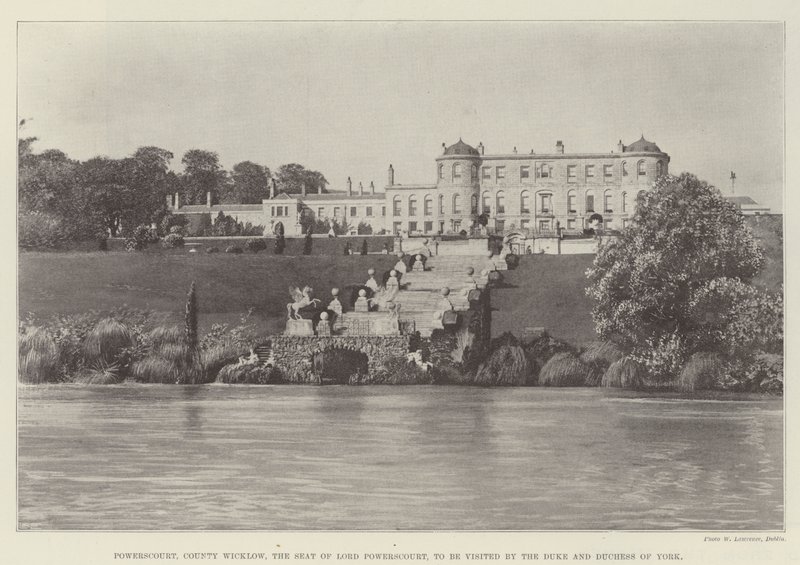 Powerscourt, hrabstwo Wicklow, siedziba Lorda Powerscourta, do odwiedzenia przez księcia i księżną Yorku autorstwa English Photographer