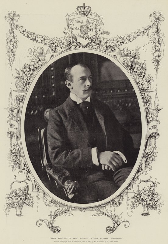 Książę Adolphus of Teck, żonaty z Lady Margaret Grosvenor autorstwa English Photographer