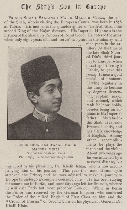 Książę Shoa-U-Saltanah Malik Mansur Mirza autorstwa English Photographer