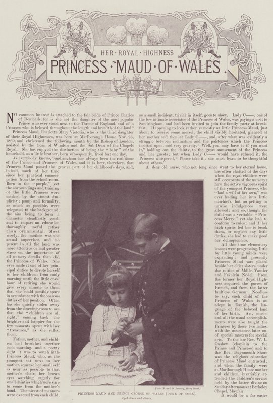 Księżniczka Maud i książę Walii Jerzy (Duke of York) autorstwa English Photographer