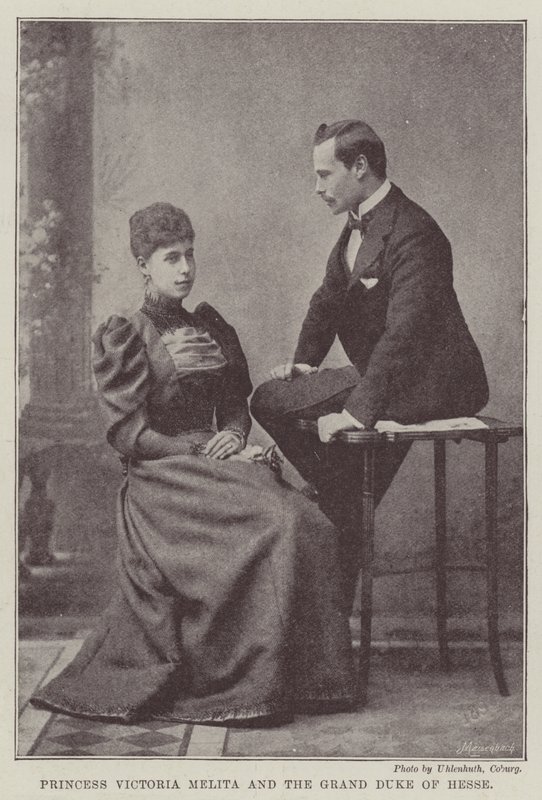 Księżniczka Wiktoria Melita i Wielki Książę Hesji autorstwa English Photographer