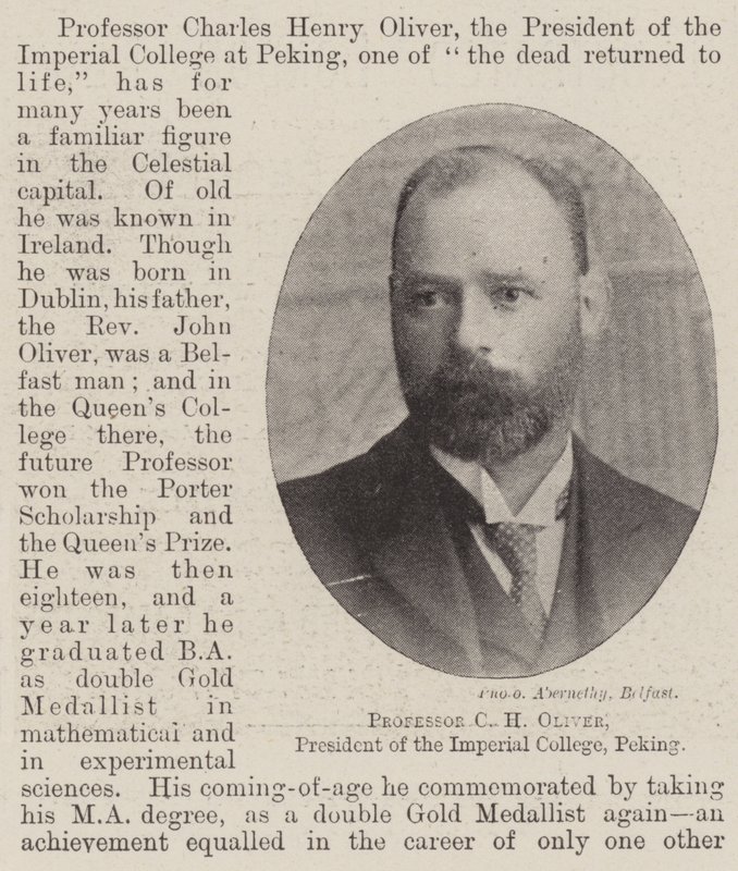 Profesor C H Oliver, Prezes Imperial College, Peking autorstwa English Photographer