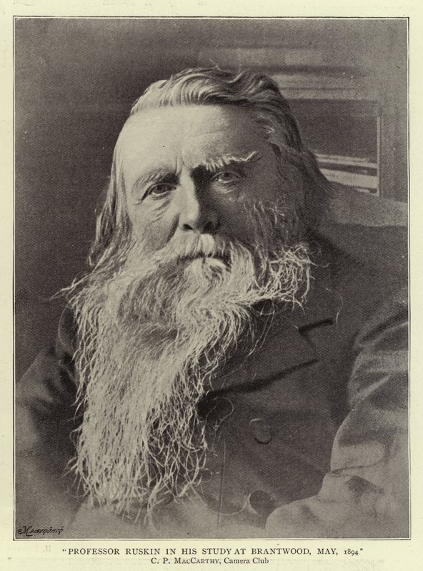 Profesor Ruskin w swoim gabinecie w Brantwood, maj 1894 autorstwa English Photographer