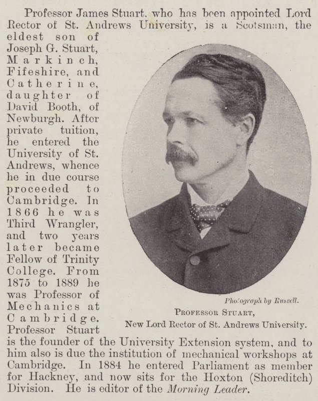 Profesor Stuart, nowy lord rektor Uniwersytetu St Andrews autorstwa English Photographer
