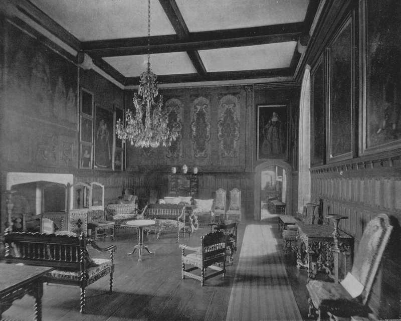 Pokój Królowej Elżbiety w Penshurst Place (zdjęcie czarno-białe) autorstwa English Photographer