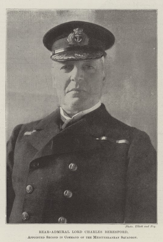 Kontradmirał lord Charles Beresford mianowany zastępcą dowódcy eskadry śródziemnomorskiej autorstwa English Photographer