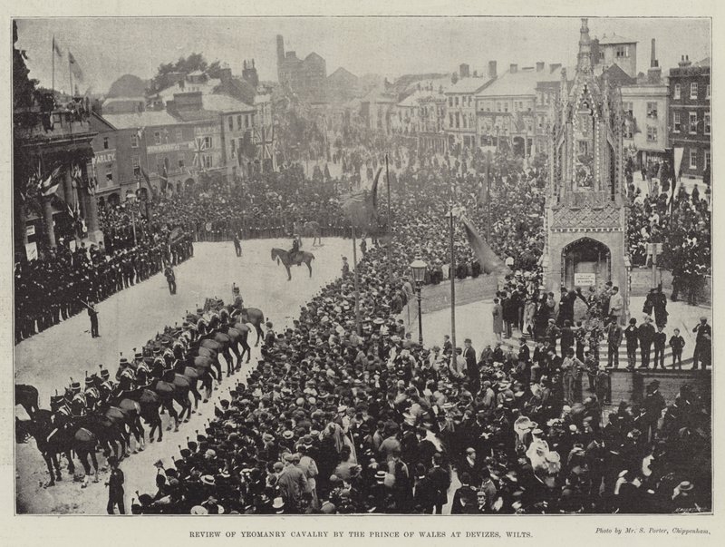 Recenzja kawalerii Yeomanry autorstwa księcia Walii w Devizes, Wilts autorstwa English Photographer