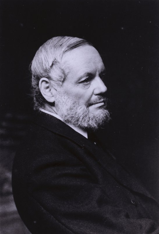 Richard Garnett, angielski poeta, uczony, bibliotekarz i opiekun książek drukowanych w British Museum (zdjęcie czarno-białe) autorstwa English Photographer