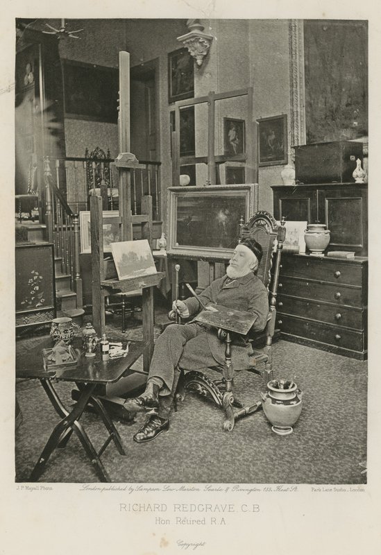 Richard Redgrave w swoim Hyde Park Gate Studio autorstwa English Photographer