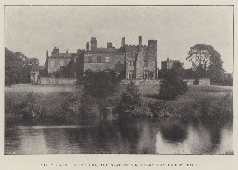 Zamek Ripley, Yorkshire, siedziba Sir Henry Day Ingilby, Baroneta autorstwa English Photographer