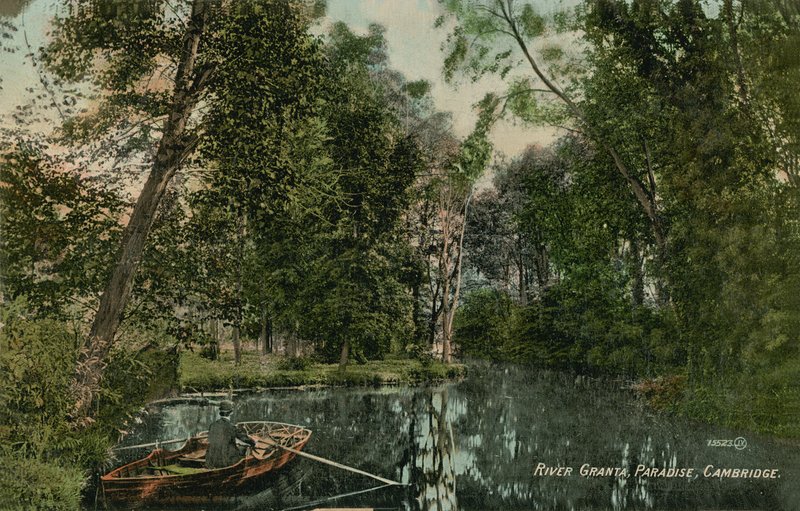Rzeka Granta, Raj, Cambridge. Pocztówka wysłana w 1913 roku. autorstwa English Photographer