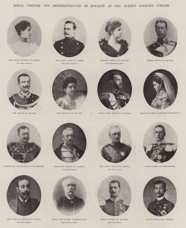 Królewscy goście i przedstawiciele rodziny królewskiej na Queens Diamond Jubilee autorstwa English Photographer