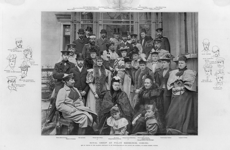 Grupa królewska w Palais Edinburgh, Coburg autorstwa English Photographer