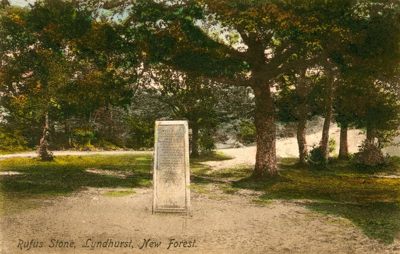 Rufus Stone, Lyndhurst, New Forest. Pocztówka wysłana 15 września 1913 r. autorstwa English Photographer