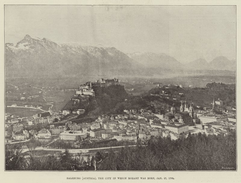Salzburg (Austria), miasto, w którym urodził się Mozart, 27 stycznia 1756 autorstwa English Photographer