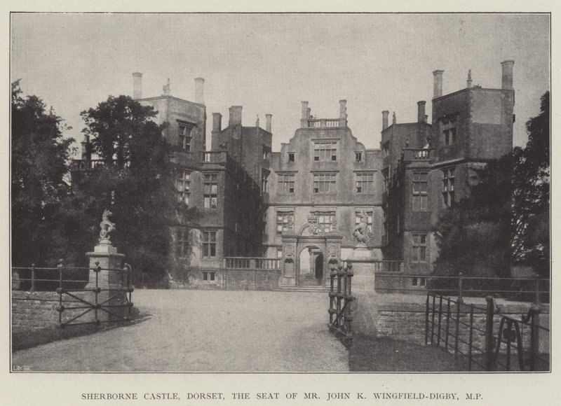 Sherborne Castle, Dorset, siedziba pana Johna K. Wingfield-Digby, MP autorstwa English Photographer