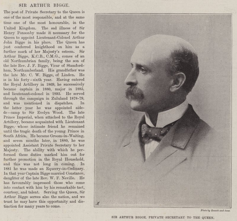 Sir Arthur Bigge, prywatny sekretarz królowej autorstwa English Photographer