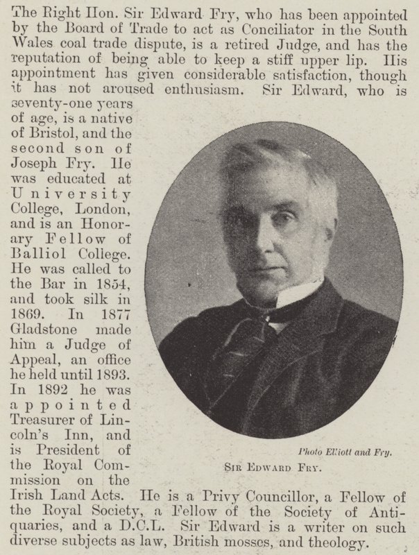 Sir Edward Fry autorstwa English Photographer