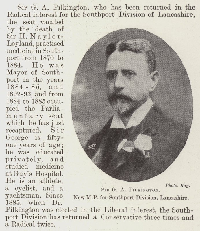 Sir GA Pilkington, nowy poseł do wydziału Southport, Lancashire autorstwa English Photographer