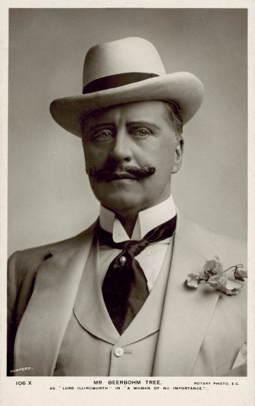 Sir Herbert Beerbohm Tree, angielski aktor (zdjęcie czarno-białe) autorstwa English Photographer