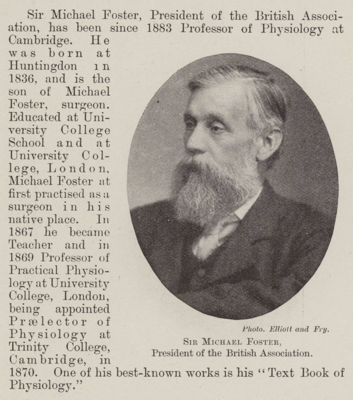 Sir Michael Foster, prezes Stowarzyszenia Brytyjskiego autorstwa English Photographer