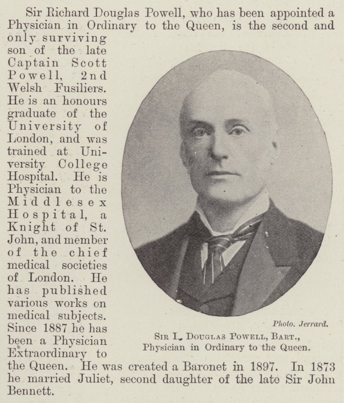 Sir R. Douglas Powell, baronet, lekarz zwyczajny królowej autorstwa English Photographer