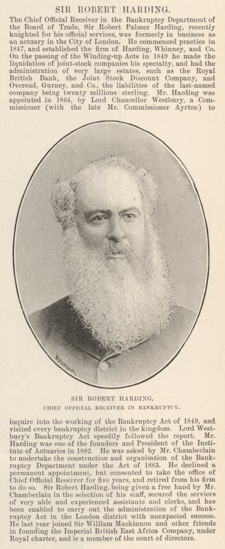 Sir Robert Harding, główny syndyk masy upadłościowej autorstwa English Photographer
