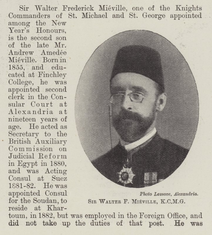 Sir Walter F. Mieville, KCMG autorstwa English Photographer