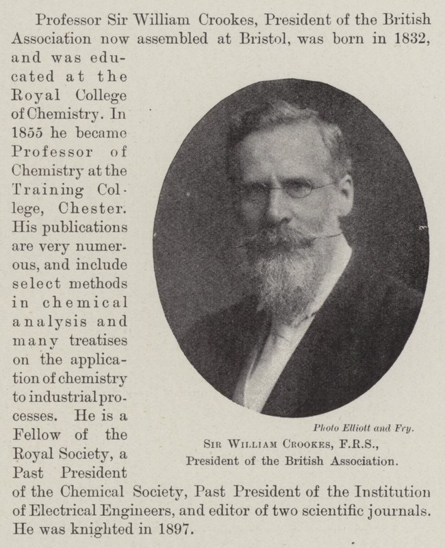 Sir William Crookes, FRS, prezes Stowarzyszenia Brytyjskiego autorstwa English Photographer