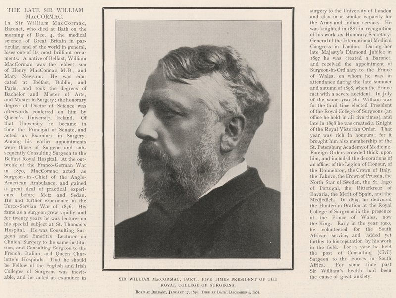 Sir William MacCormac, baronet, pięciokrotny prezes Królewskiego Kolegium Chirurgów autorstwa English Photographer