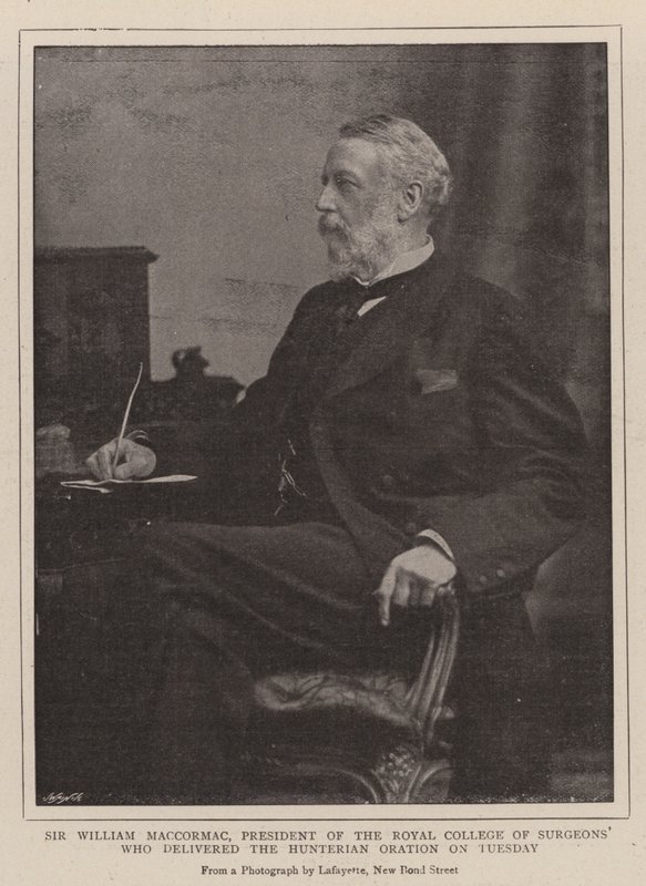 Sir William MacCormac, prezes Królewskiego Kolegium Chirurgów, który we wtorek wygłosił orację Hunterian autorstwa English Photographer