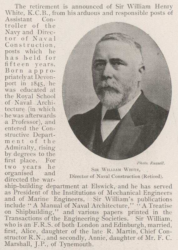 Sir William White, dyrektor budowy okrętów (w stanie spoczynku) autorstwa English Photographer