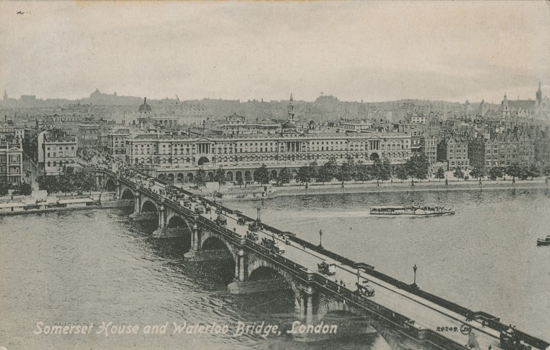 Somerset House i Waterloo Bridge, Londyn autorstwa English Photographer