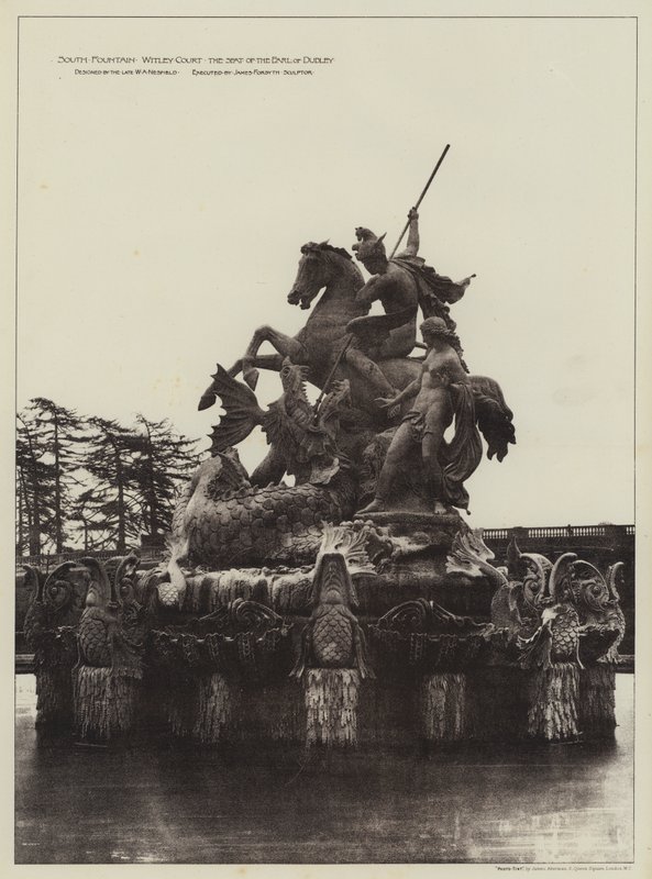 South Fountain Witley Court, siedziba hrabiego Dudley (zdjęcie czarno-białe) autorstwa English Photographer