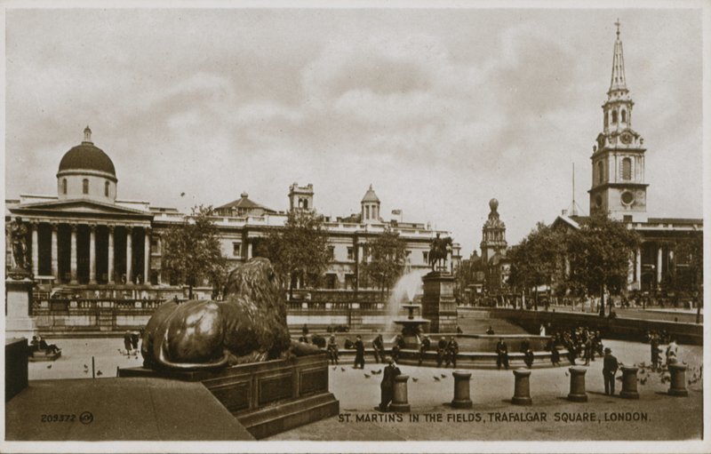 St Martins in the Fields, Trafalgar Square, Londyn autorstwa English Photographer
