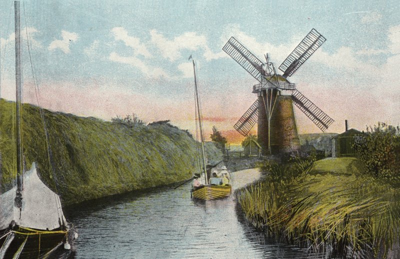 Staithe i Mill, Horsey Dyke autorstwa English Photographer
